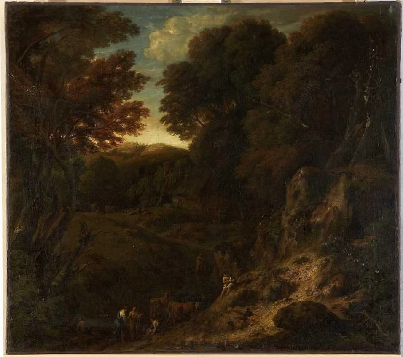 Paesaggio forestale italiano con abbeveratoi per bovini - Städelsches Kunstinstitut und Städtische Galerie, Francoforte